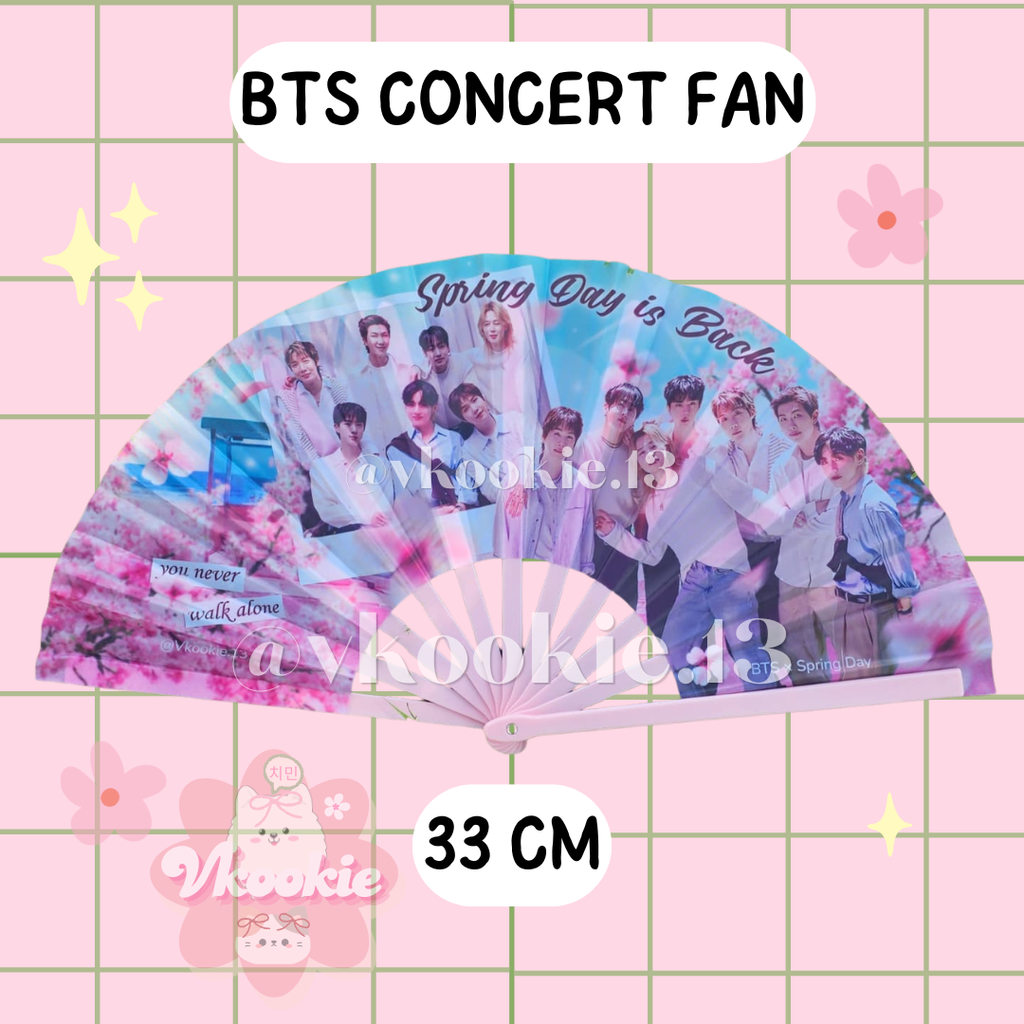 BTS SPRING DAY 30 CM FAN + MINI PC HOLDER KEYCHAIN BUNDLE
