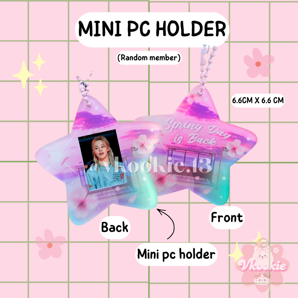 BTS SPRING DAY 30 CM FAN + MINI PC HOLDER KEYCHAIN BUNDLE